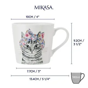 Mikasa Tipperleyhill Cat Print 380ml Mug