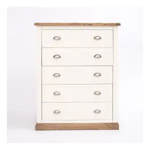 Tropea 5 Drawer Chest of Drawers Chrome Cup Handle