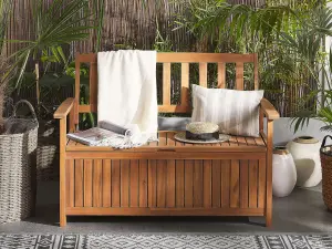 Garden Bench SOVANA with Storage Acacia Wood Light Wood