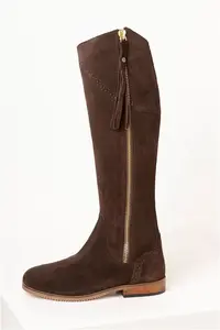 Rydale Ladies Suede Spanish Riding Boots - Rievaulx - Brown 3 Slim Fit