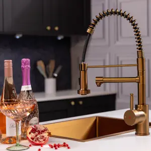 flode bojig Multiuse Style 3 in 1 Instant Boiling Hot Water Tap with Flexi Spray Brushed Copper Finish