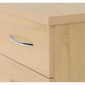 Cascio 3 Drawer Bedside Table Sonoma Oak Effect