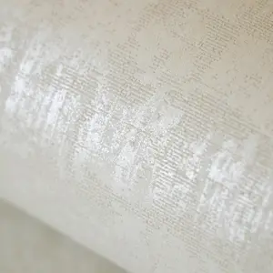 Galerie Adonea Zeus Antique White Metallic Geometric 3D Embossed Wallpaper Roll