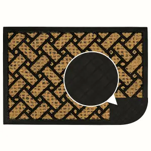 JVL Alba Woven Tuffscrape Doormat, 40x60cm, Parquet