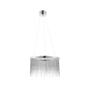 Anson Lighting Frains Chrome and Silver Chain Integrated LED Ceiling Pendant