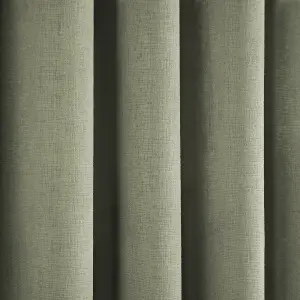 Strata Green Triple-Woven Dimout Eyelet Curtains