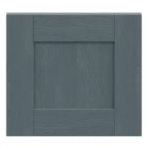 Alpinia Matt dusk blue wood effect Drawer front, bridging door & bi fold door, 356mm x 18mm x 397mm