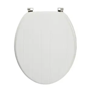 GoodHome Nicolina White Round Standard close Toilet seat