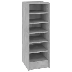 Berkfield Shoe Cabinet Concrete Grey 31.5x35x90 cm Engineered Wood