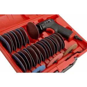 Air Sander, 75mm, Composite Handle, 37pc Kit