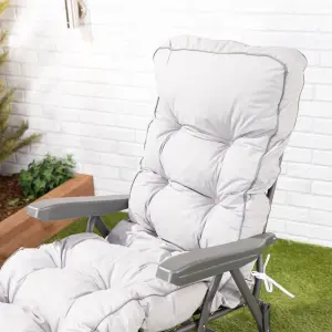 Alfresia Sun Lounger, Charcoal Frame with Grey Classic Cushion