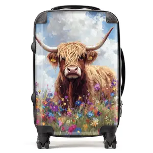 Highland Cow In A Summer Meadow Suitcase - Cabin