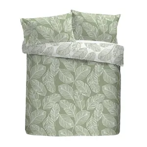 Matteo Polyester Floral Duvet Cover Set with Pillowcases Green / Double - 2 Standard Pillowcases