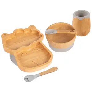 5pc Bamboo Llama Baby Weaning Set - Grey