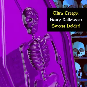 Halloween Sweet Bowl - Skeleton Coffin Box With Lid Scary Halloween Purple