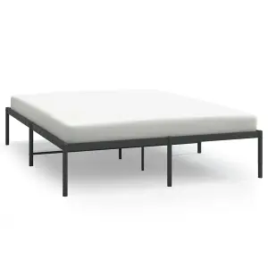 Berkfield Metal Bed Frame Black 140x200 cm