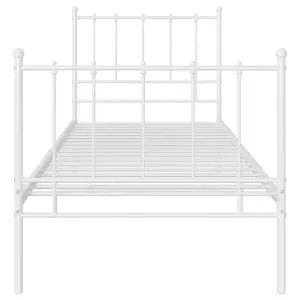 Berkfield Bed Frame White Metal 100x200 cm