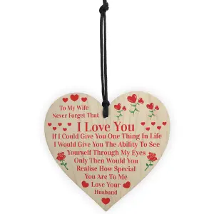 Red Ocean Gift For Wife Wooden Heart Gifts For Wife From Husband I Love You Birthday Gift For Wife Wedding Anniversary Present