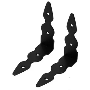 Pack of 2 x Black Corner Brackets - 115 x 115 mm Steel Right Angle Braces L Shaped Metal Bracket 90 Degree Corner Braces