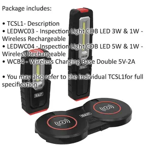 Inspection Light Kit with Wireless Charging Base - 1 x Slimline & 1 x Standard