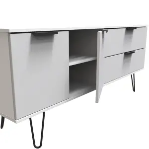 Fuji 2 Drawer 2 Door Wide Sideboard in Grey Matt & White (Ready Assembled)