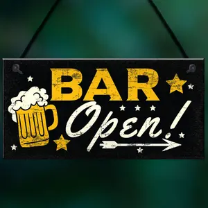 Red Ocean BAR OPEN Sign Vodka Plaque Garden Shed Pub Bar Man Cave Sign Friendship Gift