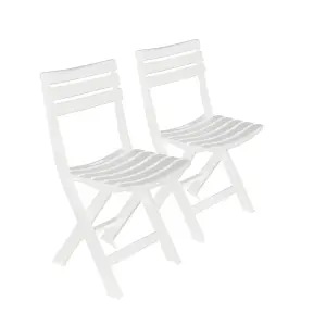 URBNGARDEN 79cm Height 2 Pcs Collapsible Outdoor Folding White Garden Chairs Camping Patio Lounge