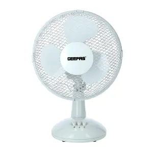 Geepas 9inch Table Fan - 25W Electric Portable Desktop Cooling Fan for Desk Home or Office Use 2 Speed Settings