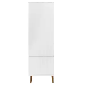 Wardrobe MOLDE White 90x55x175 cm Solid Wood Pine