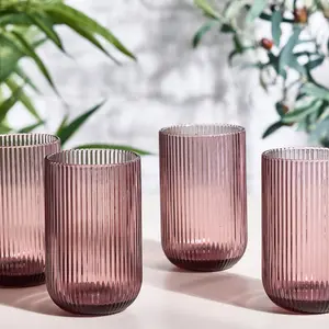 Chanyia Drinking Glass Set (Set of 6) Pink / 13" H