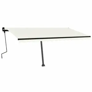 Berkfield Freestanding Manual Retractable Awning 450x300 cm Cream