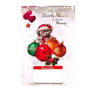 Simon Elvin For A Really Lovely Mum Mum Christmas Card (Pack of 6) Red/White/Green (One Size)