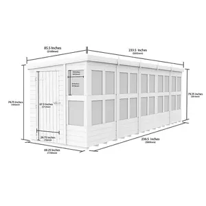 DIY Sheds 20x6 Pent Potting Shed (20ft x 6ft) 20 x 6