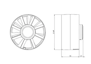 150mm Inline Extractor Fan with Ball Bearing Exhaust Vent