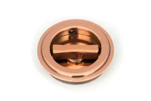 From The Anvil Polished Bronze 60mm Art Deco Round Pull - Privacy Set