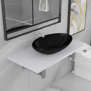 Berkfield Two Piece Bathroom Furniture Set Ceramic White