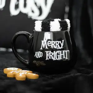 Festive Merry And Fright Mug And Socks Gift Set