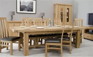 Bordeaux Solid Oak Extra Large Grand Extending Dining Table