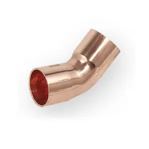 Pipe Fitting Bow Elbow Copper Solder Female x Female 22mm Diameter 45deg Angle