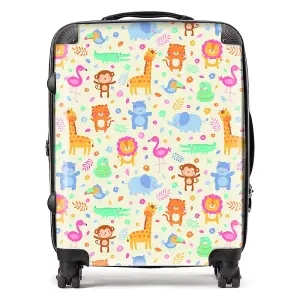 Cute Pastel Jungle Animals Suitcase - Large