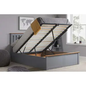 Birlea Phoenix Double Ottoman Bed Stone Grey