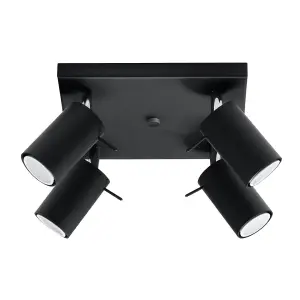 Ring Steel Black 4 Light Classic Ceiling Light