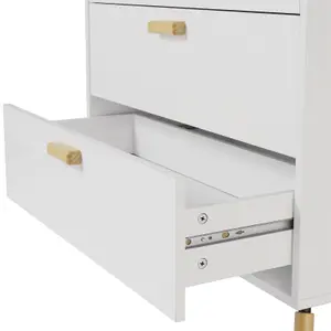 76 x 40 x 79cm Wooden Side Cabinet with 3 Drawers