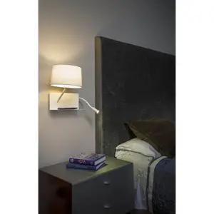 Luminosa Handy 1 Light Indoor Wall Light Reading Lamp White, E27