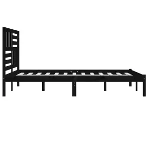 Berkfield Bed Frame Black Solid Wood Pine 200x200 cm