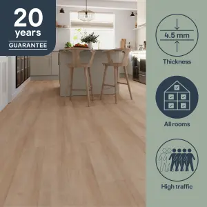 GoodHome Mambo Gladstone Rustic Natural Wood effect Synchronised Click vinyl Planks, 2.17m²