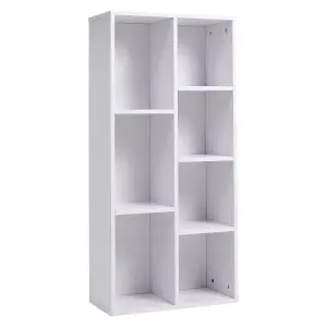 Wooden Bookcase Organizer Storage Shelving Unit White