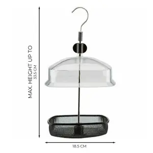 Wild Bird Adjustable Height Hanging Feeder Station Baffle Dome Peanut Seed Feed