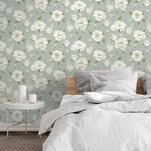 Arthouse Ashley Floral Sage Wallpaper 100183AH