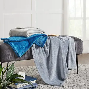 Penguin Home Dual Sided Solid Flannel Throw Blankets